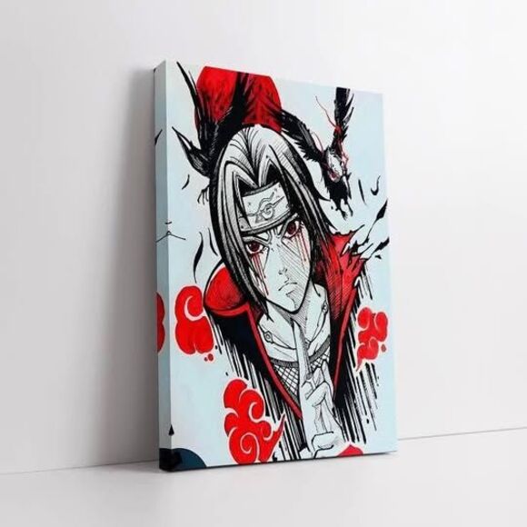 Original Itachi Uchiha Canvas, Naruto Shippuden Anime Wall Art, Manga Wall Decor - Picture 2 of 6